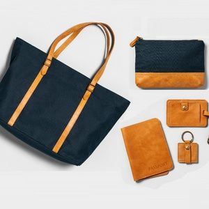 Hearth&Hand Magnolia Canvas & Leather Travel Set